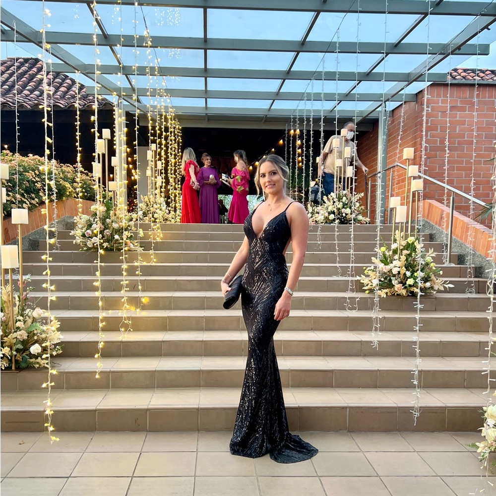 Elegant Black Sequin Gown